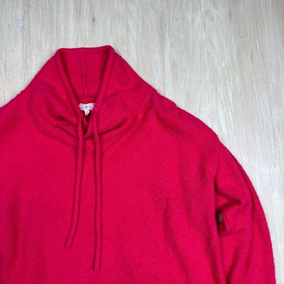 Lou & Grey Neon Pink Funnel Neck Oversized Cozy Knit Pullover Sweater Small - Picture 2 of 13